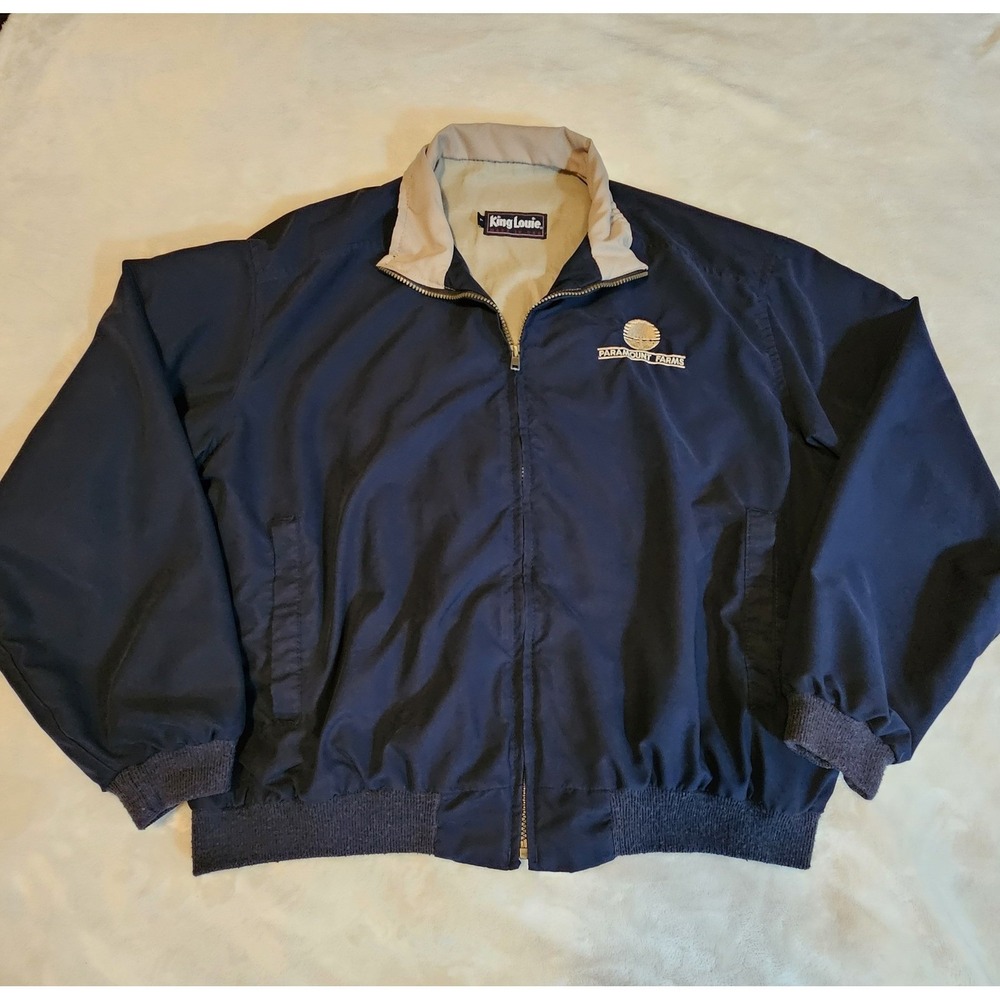 King Louie Paramount Farms Windbreaker Bomber Style UFCW Mens Jacket Size Large